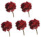 Atroy 5 flores artificiales de hortensias, flores rojas de seda sintética vintage con tallo para ramos de bricolaje, decoración del hogar de boda