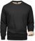 MAGCOMSEN Pullover Herren Winter Crewneck Sweatshirt Outdoor Warme Laufshirt Gefüttert Langarmshirt ohne Kapuze Schwarz 3XL