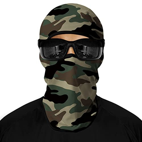 ShopINess Unisex Erwachsene Winter Sturmhaube - Grün-Braun-Tarnung