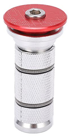 SPYMINNPOO Fahrrad Headset Expander, Carbon Fahrrad Gabel Headset Top Cover CNC Fahrrad Steuersatz Schraube Wiederverwendbar für MTB(rote Headset-Abdeckung) Radfahren Fahrräder Ersatzteile