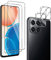 QULLOO para Honor X8 4G Protector de Pantalla + Protector de Lente de cámara[2 Piezas + 2 Piezas],9H Dureza Vidrio Templado Sin Burbujas Film Cristal Templado