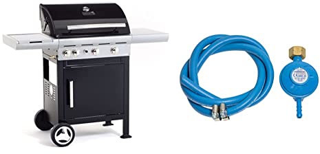 sochef Mistergusto Barbecue, Nero, 127x57x146 cm & Campingaz Regolatore Di Pressione Del Gas Accessorio Per Barbecue E Grill, 15 x 25 x 5 Cm