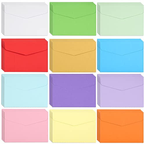 120 Bunte Mini Briefumschläge - Faltkarten für Geschenke, Hochzeit, Geburtstag & Party, 11,5 x 8,2 cm