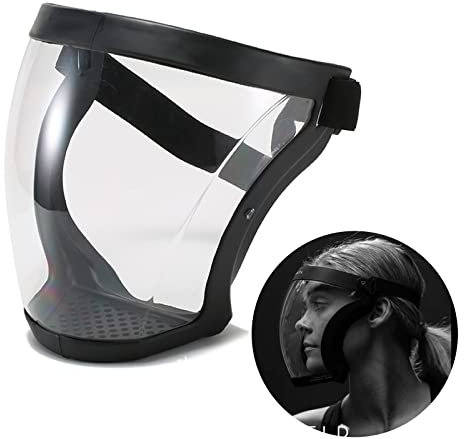 Uennm Anti-Fog Protective Full Face Shield, Face Shield de Protection Complets, Réutilisables Écrans Faciaux HDTransparents, Visières de Sécurité, Réglable Sangle, Anti-Poussière, pour Femmes Hommes