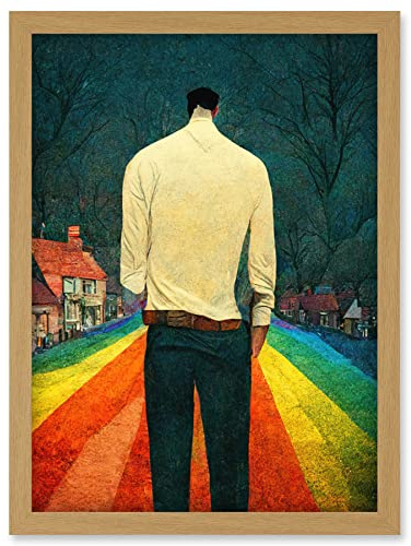 Doppelganger33 LTD Road To Acceptance LGBTQ Conceptual Modern Artwork Framed Wall Art Print A4