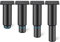 Rusoz 4 Pièces Pieds de Meuble Reglable,Pieds de Table Metal Noir 120 mm Hauteur Pieds De Lit en Fer Rond Hauteur Réglable 0-80 mm avec Vis pour Canapé, Lit, Et Armoires