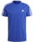 adidas Men's Essentials Single Jersey 3-Stripes Tee, Semi Lucid Blue / White, S