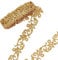 NBEADS 4m Gold Stickerei Polyester Bänder, 3.5mm Breite Metallic Spitze Trim Bügeln auf Metallic Blume Spitze für Nähen Kostüme Kleider Home Decor Garment Zubehör