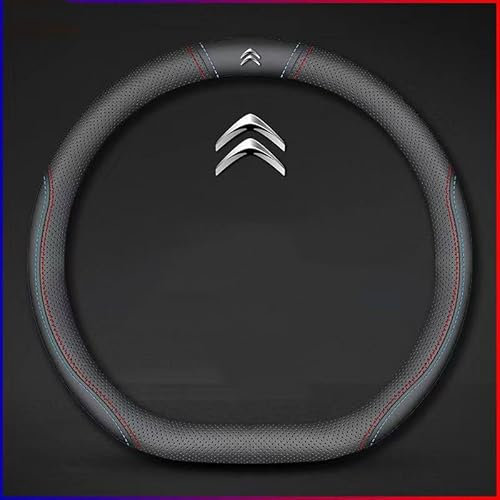 CIADAZ Auto Lenkradbezug für Citroen Berlingo 2015 2016 2017 2018,Lenkradhülle Lenkrad Abdeckung Lenkradabdeckung Lenkradschoner Leder Mode Anti Rutsch Innenraum Lenkradzubehör,D Shape