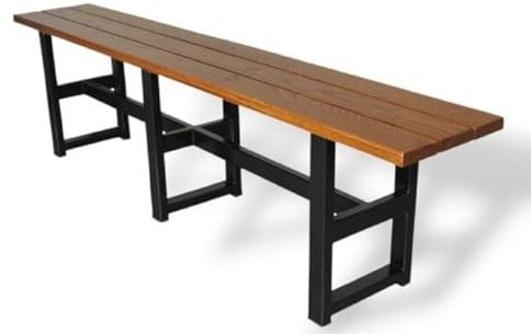 Casa Padrino Biergarten Industrie Stil Sitzbank Dunkelbraun/Schwarz 120 x 35 x H. 45 cm - Massivholz Bank - Biergarten Terrassen Gastronomie Möbel