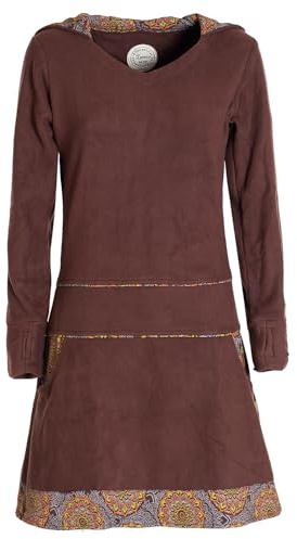 Vishes - Alternative Bekleidung - Extra warmes Winterkleid Damen Pullover-Kleid Sweatkleid Eco-Fleece