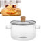 Faitout en verre transparent nervuré avec couvercle, résistant à la chaleur en verre borosilicate côtelé avec poignées, pour soupe, lait, aliments pour bébé