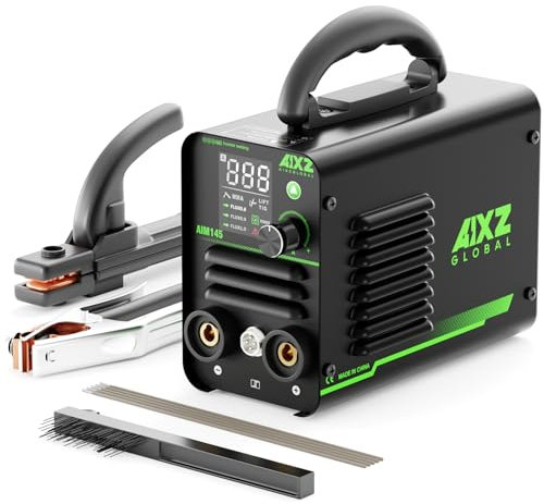 AIXZGLOBAL 145A Saldatore ad Arco 3 in 1 MMA/pistola da Piscina/LIFTTIG Saldatrice IGBT Inverter Mini Saldatore Portatile a Bastone 240V Avviamento a Caldo Forza ARC Antiaderente Con Display LED