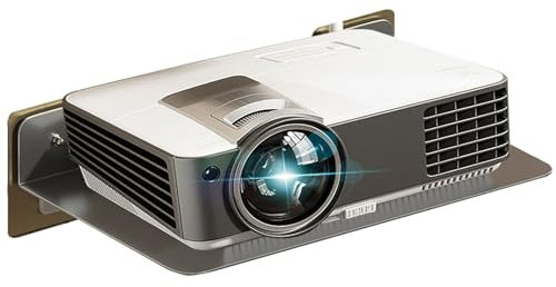 DBYANAN Projector Wall Mount Floating Shelf - Metal No Drilling Stand for Wall, PlayStation, Router, Cable Box (Black Gray)