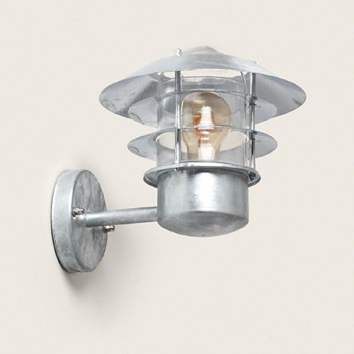 LEDKIA Wandleuchte Außen Verzinkter Stahl Coastal Stage Inferior Silber