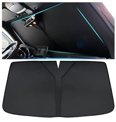 FUDGENGNP Parasol Coche Delantero para Audi A1 GB Sportback 5-Door 2018 2019 2020 2021 2022 2023 2024, Parabrisas Coche Plegable Portátil Aislamiento Térmico Protección UV Accesorios Interior,Black