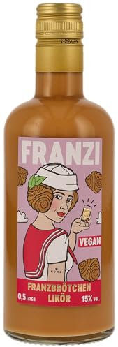 Franzi Vegan/Franzbrötchen Likör/Samtig weicher Sahnelikör/Geschmack von Zimt & karamellisiertem Zucker/Franzbrötchengenuss ganz ohne Krümel / 15% Vol. / 500 ml
