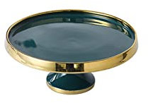 MOOWI Alzate per Torte Tavolo da Dessert in Ceramica, Piatto da Torta, Copertura in Vetro, Vassoio da Torta Commerciale, Piatto Alto, espositore, Vassoio da Frutta Alzata per Decorare Torte(A,Grande)