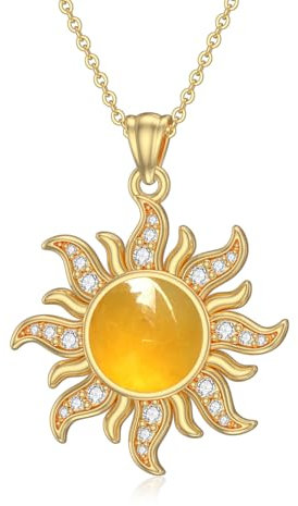 ROMANTICWORK Sonne Kette 925 Sterling Silber Sonne Anhänger Halskette Sonne Schmuck Geschenke für Damen
