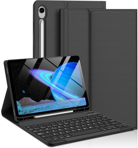 FOGARI Teclado Samsung Galaxy Tab S10 FE 10.9 2025/S9 FE 10.9'' 2023, Funda para Samsung Tab S9 FE/S10 FE 10.9 con Teclado España Ñ Bluetooth, Negro