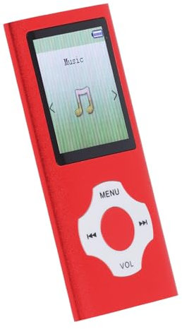 Lecteur MP4, écran de 1,8 Pouces Prenant en Charge jusqu'à 128 Go 32 Go Lecteur MP3 en Alliage d'aluminium pour l'intérieur (Rouge)