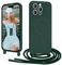 Ethanger Handyband für iPhone 15 Pro Max Hülle mit Band [Kompatibel mit Magsafe] Flüssig Silikon Necklace Handyhülle Magnetische Schutzhülle zum Umhängen Kordel für iPhone 15 Pro Max Grün
