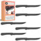 Xperoalvel Cuchillos carne negros set 6 piezas 22 cm cuchillos carne mesa negros cuchillo carne negro cuchillos de carne negros aptos lavavajillas