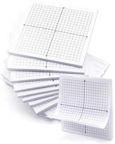 Anvin 300 ark grafpapper klisterlappar 7,5 x 7,5 cm matematikdiagram dynor 20 x 20 fyra kvadranter självhäftande anteckningsblock mini grafpapper för undervisning och lärande matematik