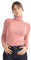 alsestudio Women`s Turtle Neck Jumper Premium Quality Super Soft Silk Touch Long Sleeve Slim Fit Ribbed Pullover Essential Knitted Roll Neck Sweaters Pink, L