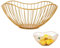 MEETOZ Metal Wire Fruit Bowl, Openwork Fruit Basket for Fruit Snack Vegetable Towels Fruit Basket 26.5 x 12 cm (Gold)