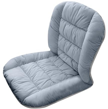 Stuhlkissen mit Rückenteil Sitz, Ergonomisches Bürokissen, Rückenkissen mit Bänder, Winter Dicker Warme Auflage Polsterauflage Gartenstuhl für Stühle Bänke in Haus und Garten, Hellgrau