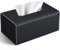 KINGFOM PU Leder Kosmetiktücher Box Taschentuchbox Tissue Box für Büro/Auto/Zuhause (Schwarz, Rechteck)