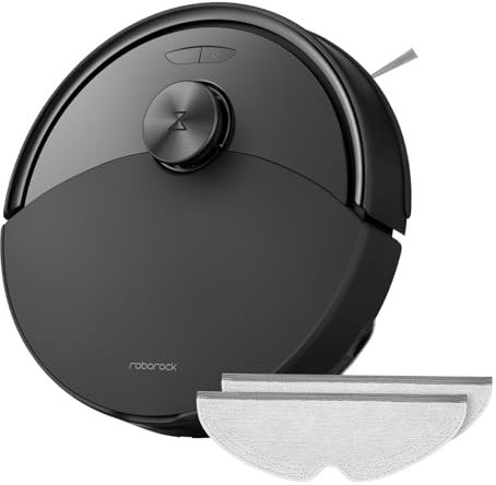 roborock Q10 S5-Set Saugroboter mit Wischfunktion, 10.000 Pa Saugkraft, Dual Anti-Tangle System, Auto Lifting Mopping, Ideal für Tierhaare&Teppiche&Hartböden (Schwarz)