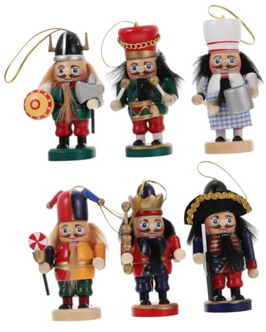 RORPOIR 6piezas Adornos Colgantes De Nutcracker para Navidad De Muñecos para Decoración Árbol Puertas y Paredes