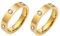 RIXERKOC Liebe Freundschaft Ringe Damen 18K Gold plattiert Edelstahl Versprechen Ring mit Stein Hochzeit Band Schmuck Muttertag Weihnachten Geburtstag Geschenke für Frauen Mädchen