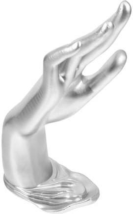 FOMIYES Schmuckhalter Handform aus Kunstharz in Silber für Ringe