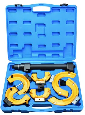 Zoomtools Macpherson Kit de compresseur de ressort hélicoïdal interchangeable avec fourche et extracteur de bobine avec protection de joug