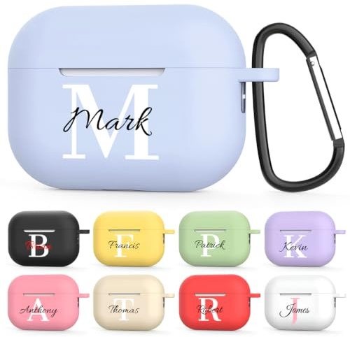 Custom Personalized Name/Text for AirPods Pro 2 Case Cover 2022,Soft TPU Protective Case for Apple AirPod Pro 2nd Generation Cases with Keychain (Airpods Pro 2 Case)
