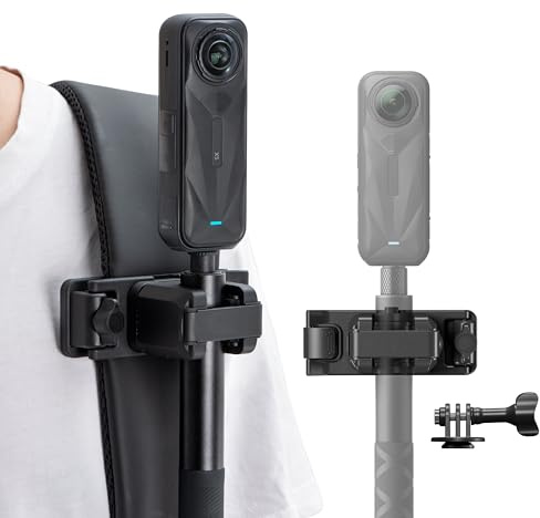 Selfie Stick Holster Rucksack Gurt Clip Halterung für Insta 360 X5 X4 Go Ultra ACE Pro 2 Mount Verstellbarer Schnellspanner für goPro Hero 13 Max 2 für DJI Osmo Nano Action 6 5 Zubehör