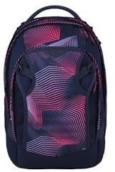 Satch match plus Schulrucksack, erweiterbar auf 35 Liter, ergonomisch, mit Fronttasche Seismic Pink - Dunkelblau