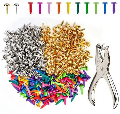 Mini Pinces à Motif 300, Attaches Parisiennes avec 1 Pinces Perforées