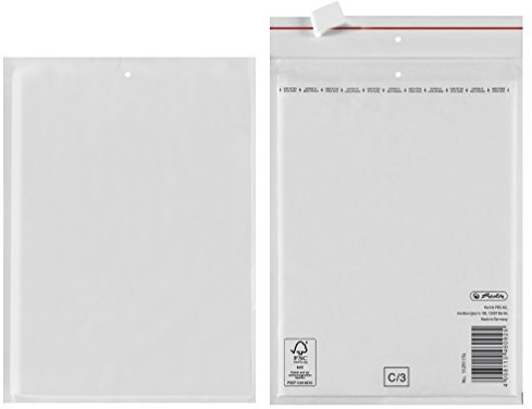 Herlitz Luftpolstertasche C/3, PE-Innenfolie, 4-er Packung, eingeschweißt, 15 x 21 cm, weiß