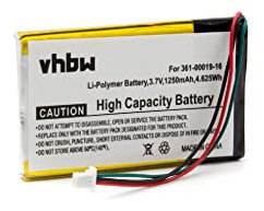 vhbw Li-Ion Battery 1250 mAh (3.7V) for SAT NAV/GPS Garmin Nüvi 700, 710, 710T, 750, 760, 760T, 765, 765T, 770, 770T, 780, 780T and 361-00019-11.