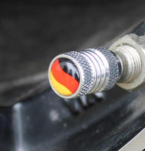 4x BRD Ventilkappen Deutschland Auto Motorrad Anhänger Ventil Kappen Fußball WM EM