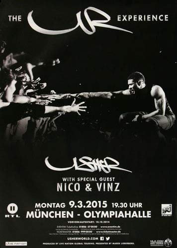Usher - Experience, München 2015 » Konzertplakat/Premium Poster | Live Konzert Veranstaltung | DIN A1 «