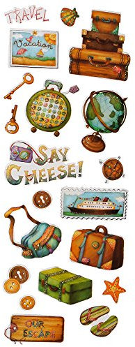 alles-meine.de GmbH 20 TLG. Set: Folien Glitzer - Aufkleber/Sticker - Reise & Urlaub - selbstklebend - wasserfest - z.B. für Stickeralbum/Figuren - für Kinder & Erwachsene - ..