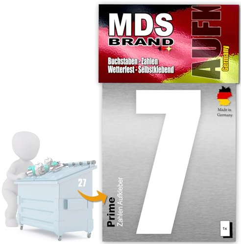 MDS Brand Prime 15cm Zahlen Aufkleber Klebezahlen Selbstklebend Hausnummer Aufkleber Weiss (7)
