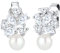 Elli PREMIUM Ohrringe Damen Süßwasserperle Floral mit Zirkonia Kristalle Marquise in 925 Sterling Silber