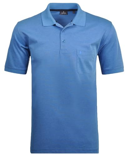 RAGMAN Herren Softknit-Poloshirt Uni, mit Brusttasche