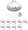ledscom.de 10 Stück Deckeneinbaurahmen Circ Aluminium Einbaurahmen chrom matt (LED/Halogen/GU10/MR16/PAR16/50mm) inkl. GU10 Fassung